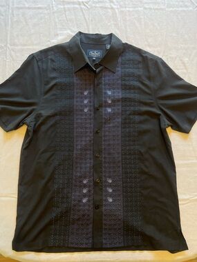 Nat Nast Luxury Original 100% Silk Short Sleeve Button-Up Shirt Size M